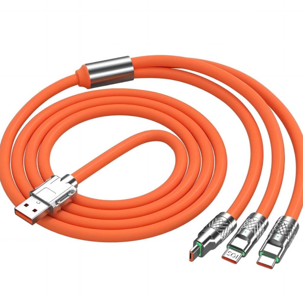 (Pack of 2) 120W 3 in 1 Super Fast Charging Cables 4ft